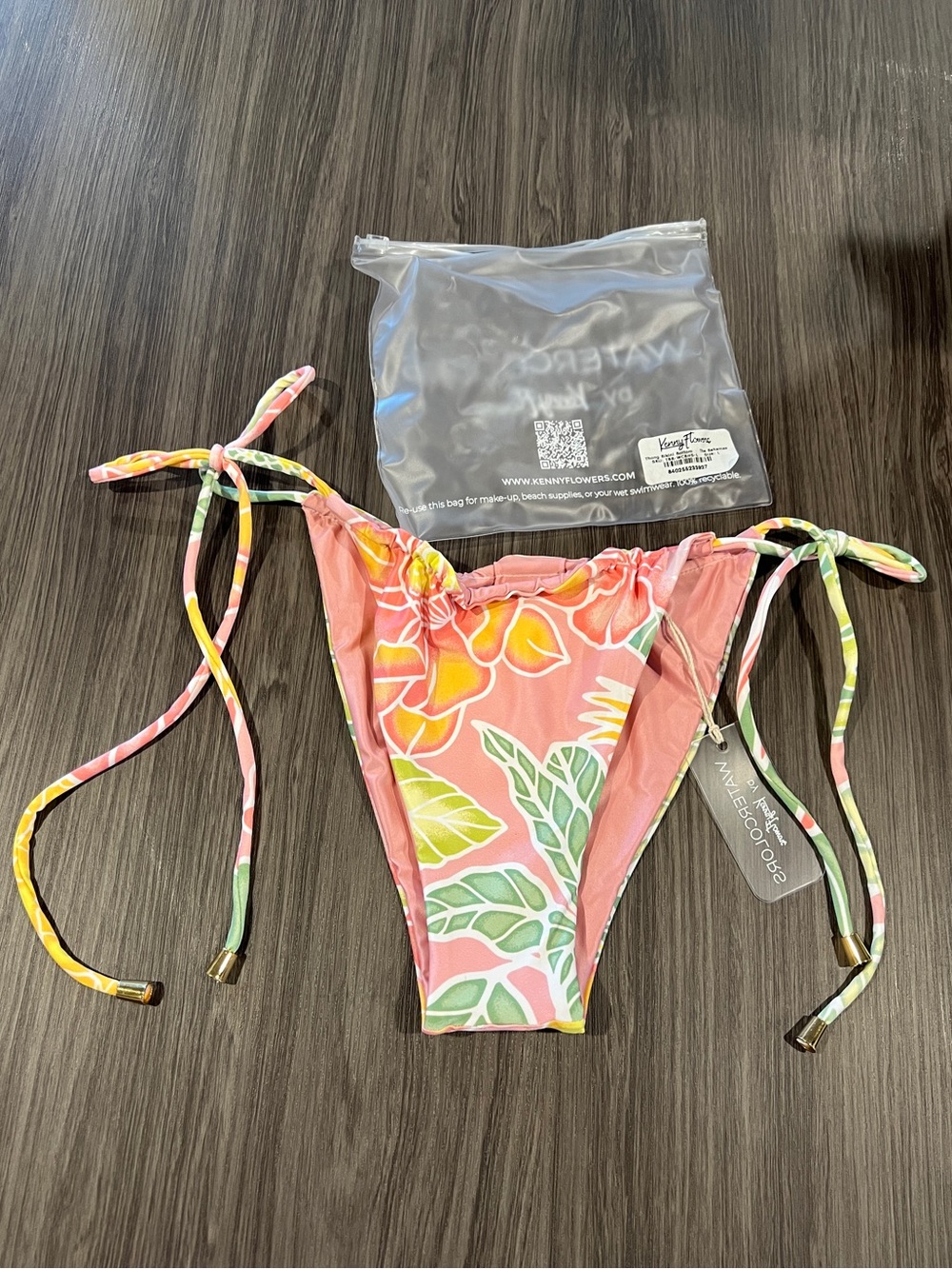 Kenny flowers the Bahamas adjustable thong tie string bikini swim bottoms